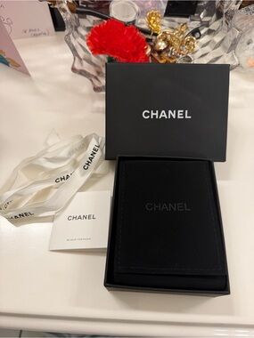 CHANEL Black Jewelry Box with White Logo